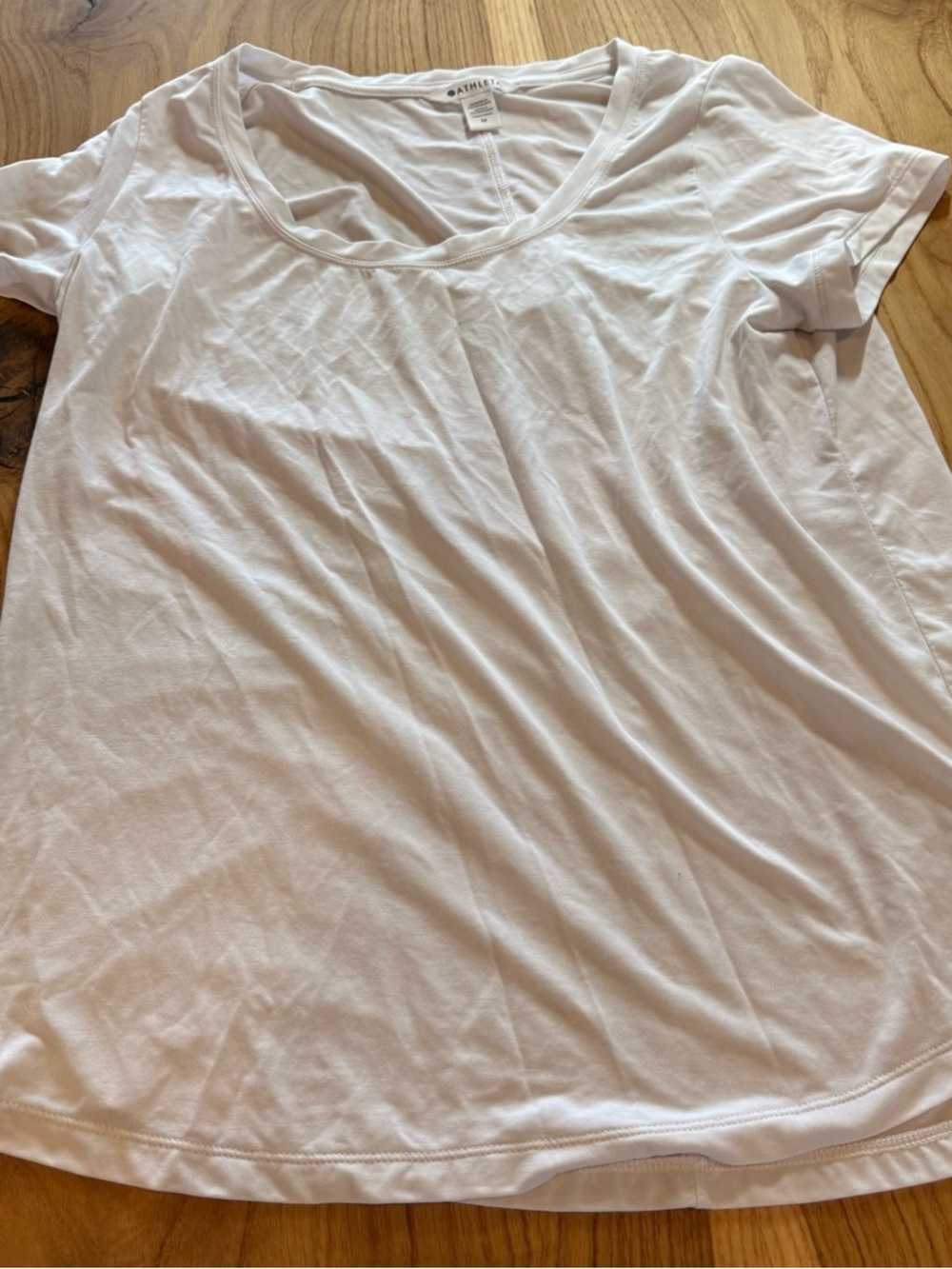 Athleta White Short Sleeve Scoop Neck Tee